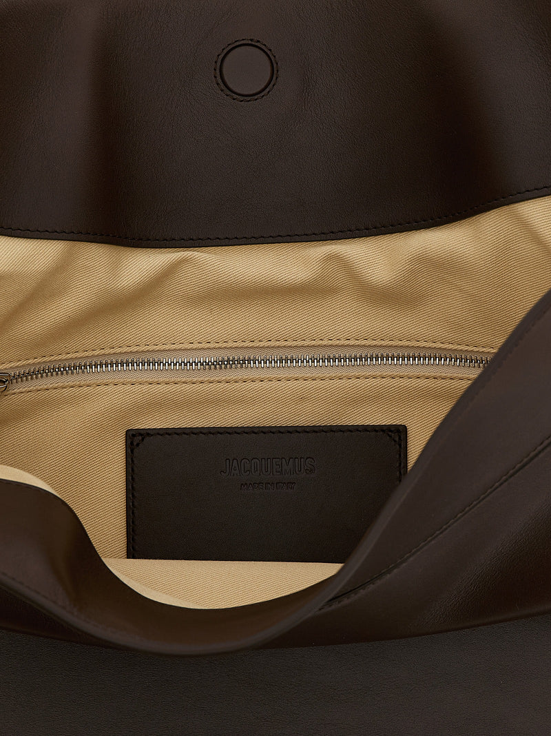 Jacquemus Le Sac Ovalo Brown Calfskin Shoulder Bag
