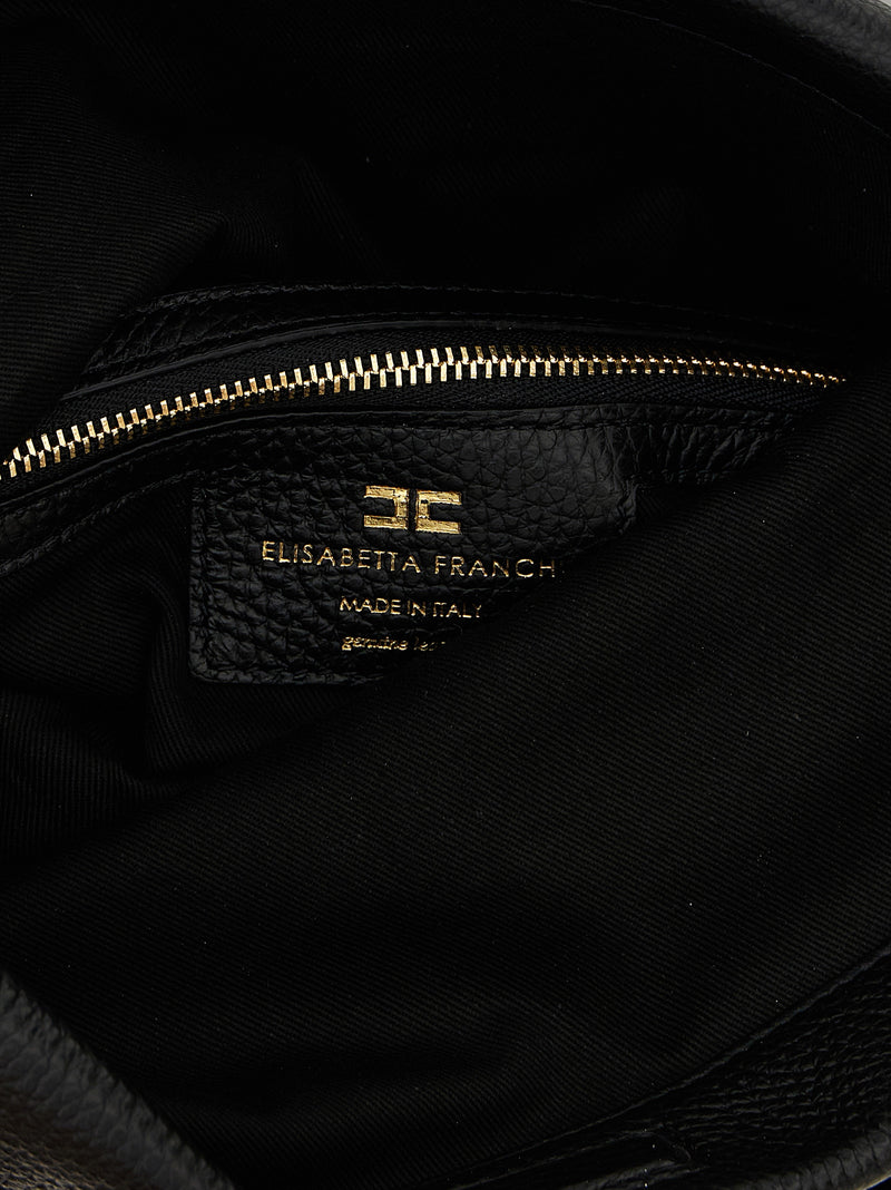 Elisabetta Franchi Black Calfskin Shoulder Bag