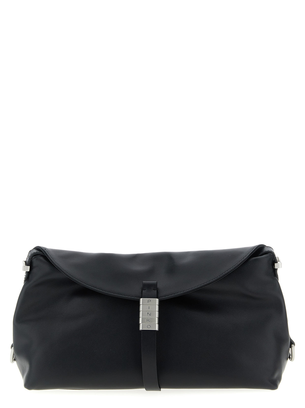 PINKO Saddle Baguette Black Goatskin Shoulder Bag