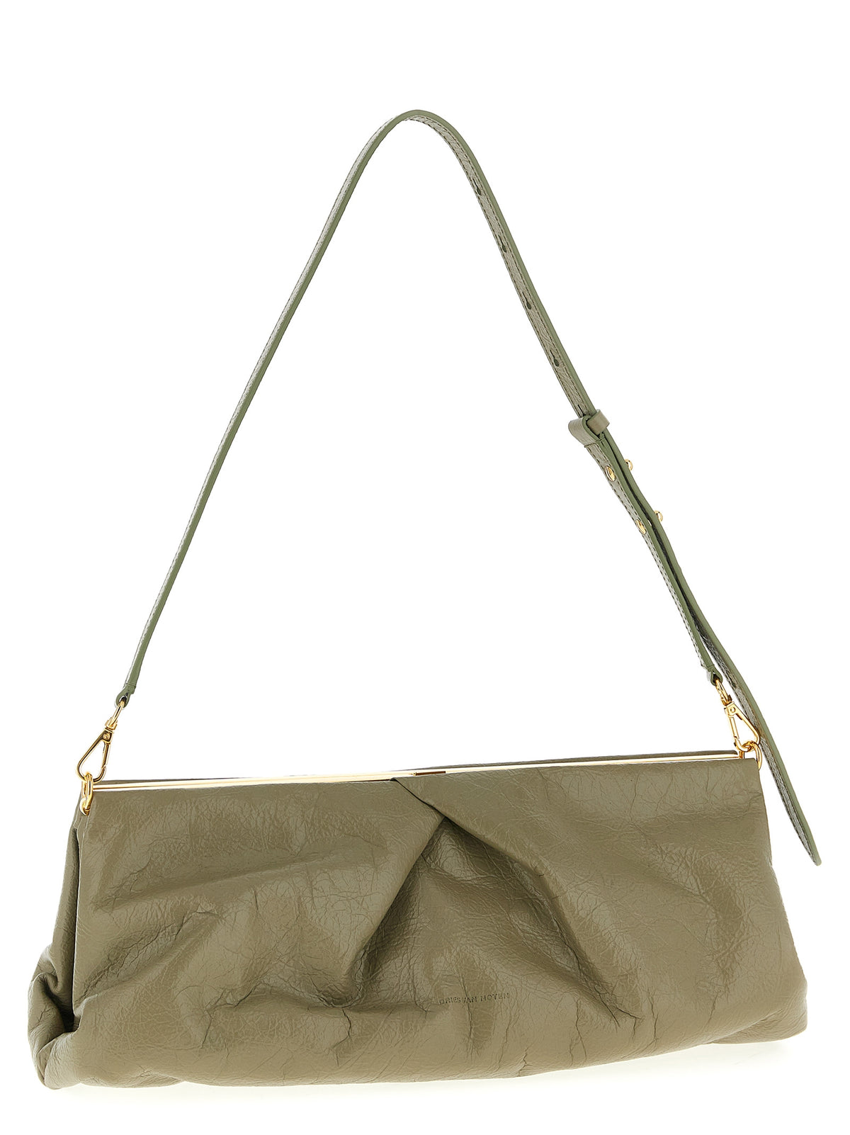 Dries Van Noten Bicolor Calfskin Clutch Bag - Crisp Craquelé