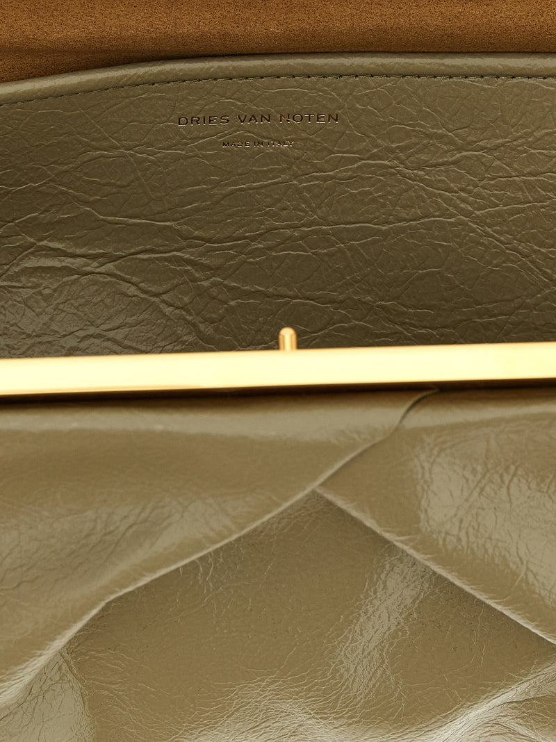 Dries Van Noten Bicolor Calfskin Clutch Bag - Crisp Craquelé