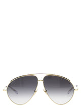 Gucci Gold Metal Aviator Sunglasses