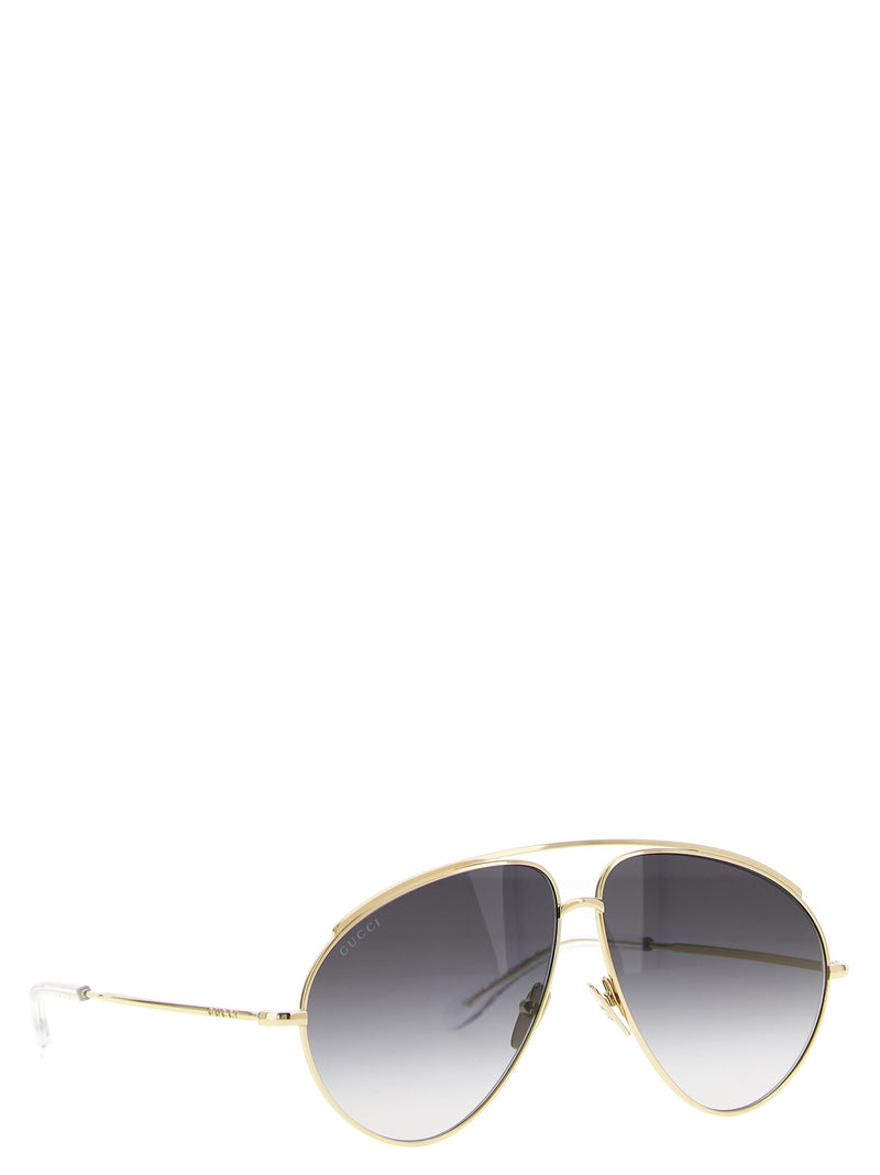 Gucci Gold Metal Aviator Sunglasses