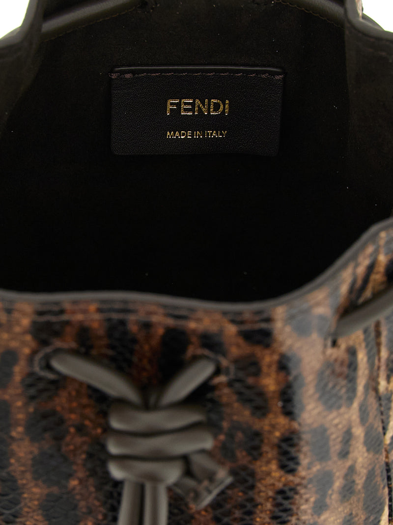 Fendi Mon Tresor Brown Velvet Leather Handbag
