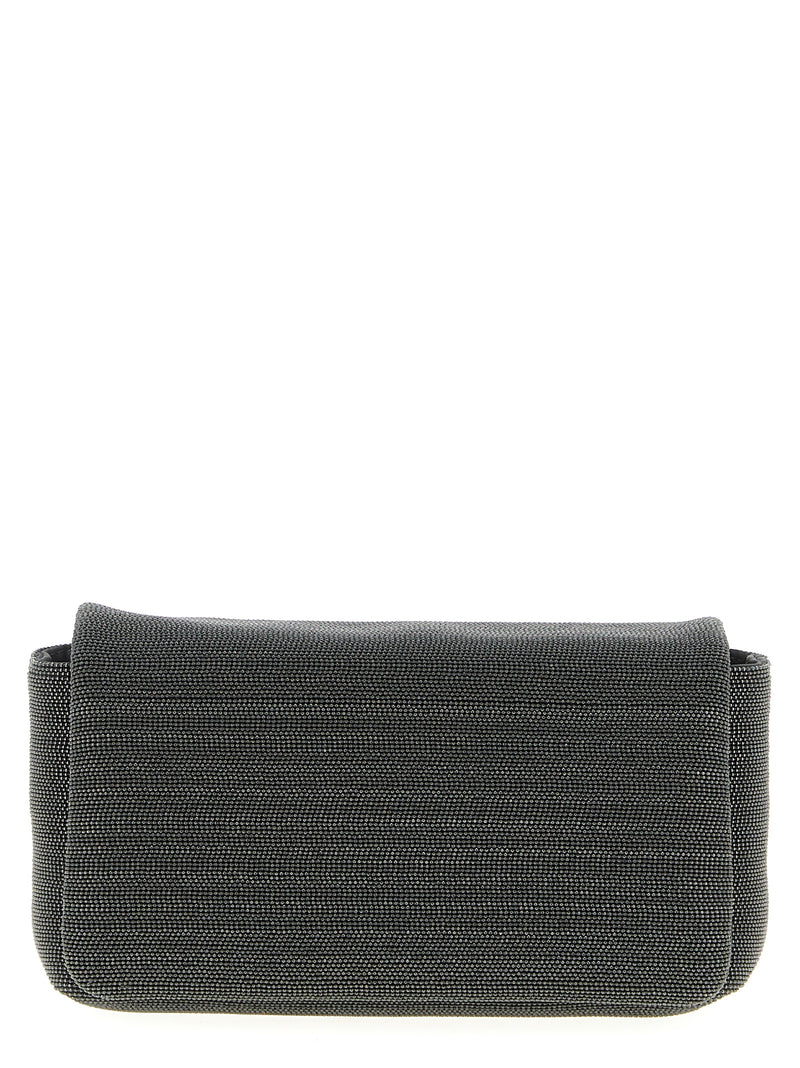 Brunello Cucinelli Black Leather Clutch Bag