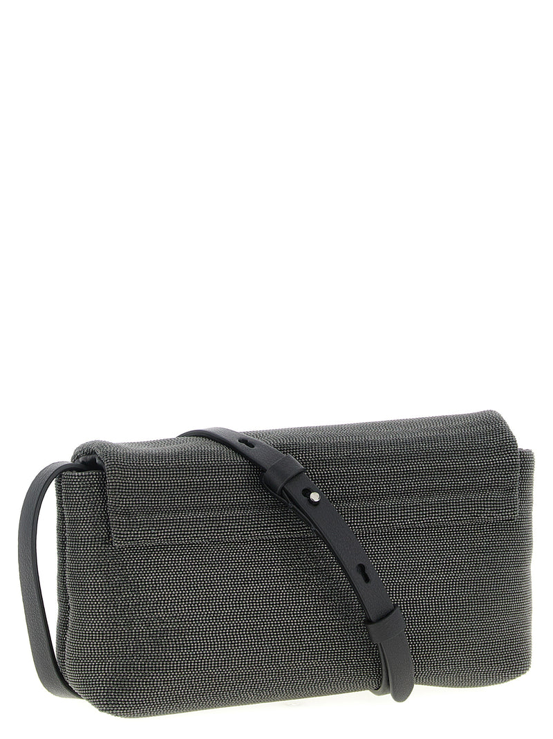 Brunello Cucinelli Black Leather Clutch Bag