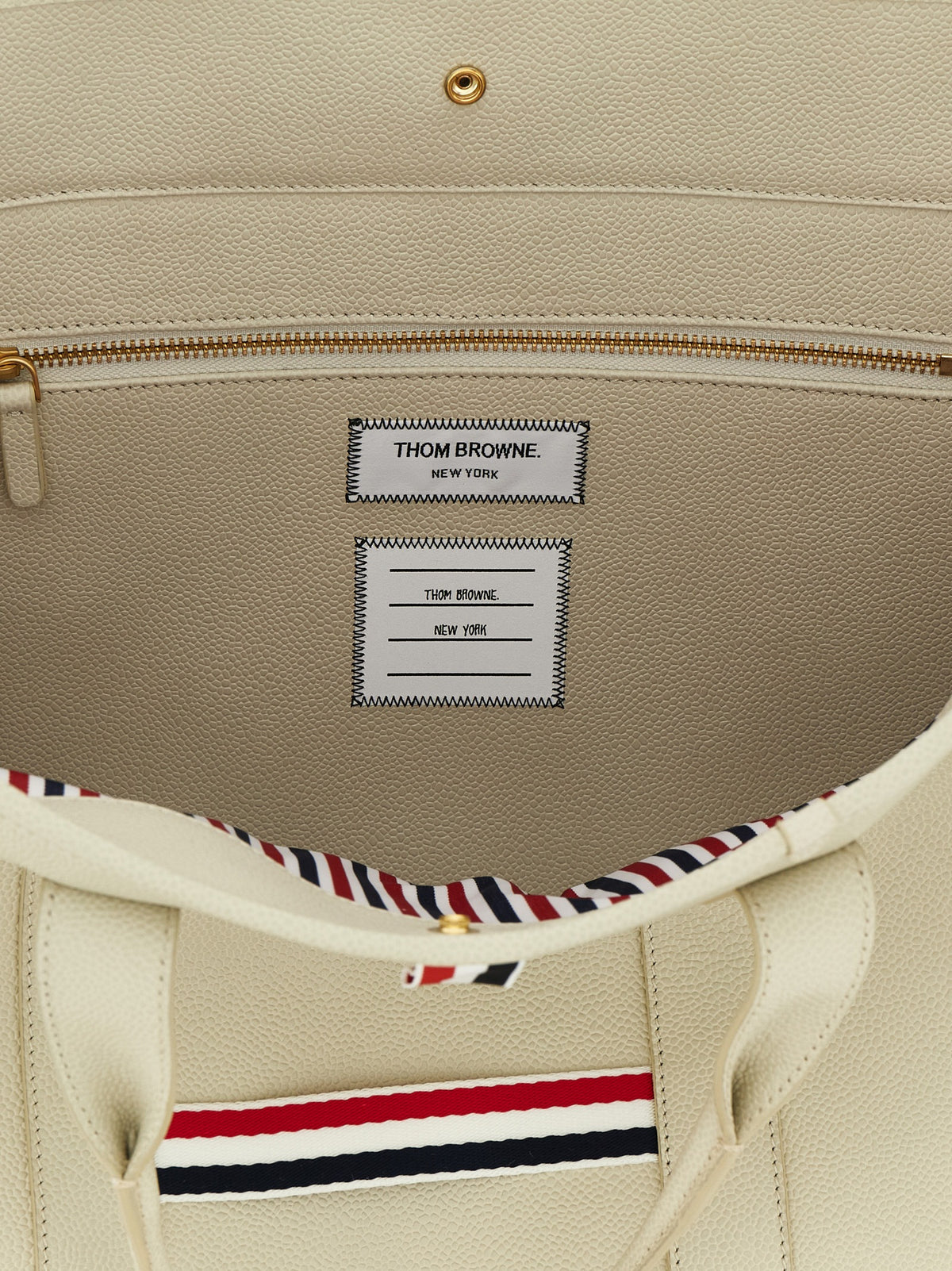Thom Browne White Calfskin Tote Bag - Tool Tote
