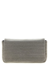 Brunello Cucinelli Monile Silver Leather Clutch Bag