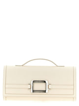 Roger Vivier Belle Vivier White Calfskin Clutch Bag