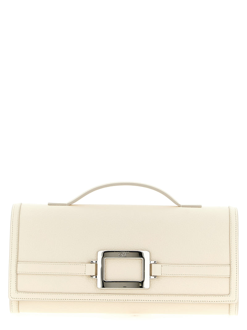 Roger Vivier Belle Vivier White Calfskin Clutch Bag