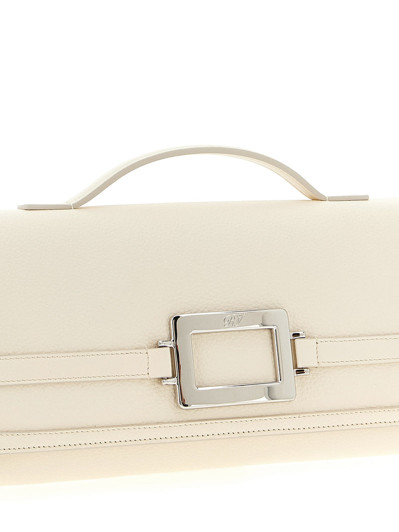 Roger Vivier Belle Vivier White Calfskin Clutch Bag