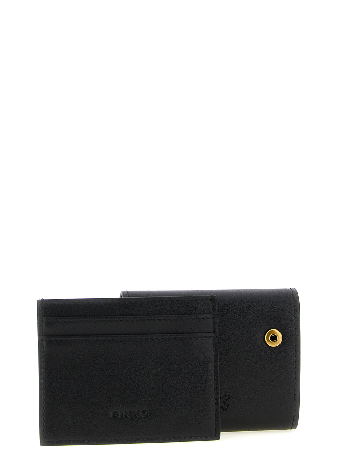 PINKO Black Cowhide Cardholder - Luxury Wallet for Women
