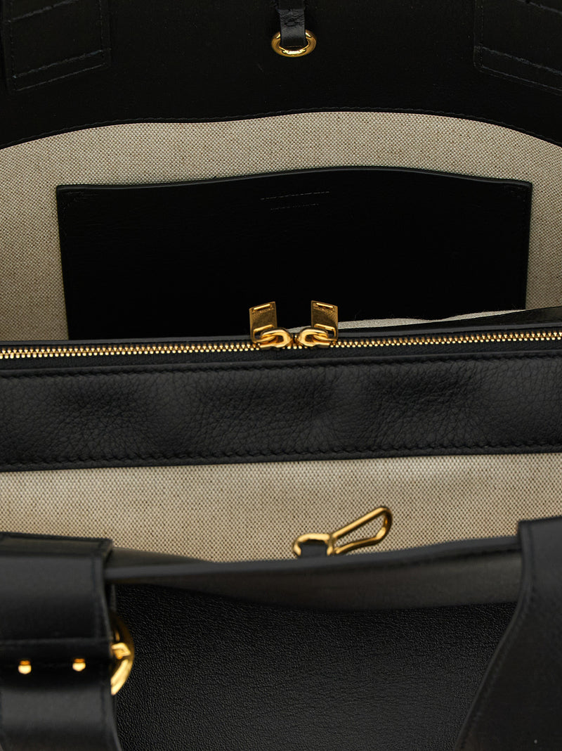 Jil Sander Black Calfskin Tote Bag - Elegant & Durable