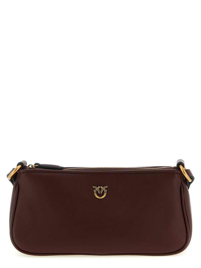 PINKO Half Moon Bordeaux Cowhide Crossbody Bag