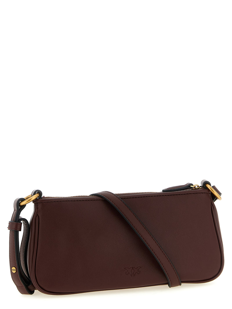 PINKO Half Moon Bordeaux Cowhide Crossbody Bag