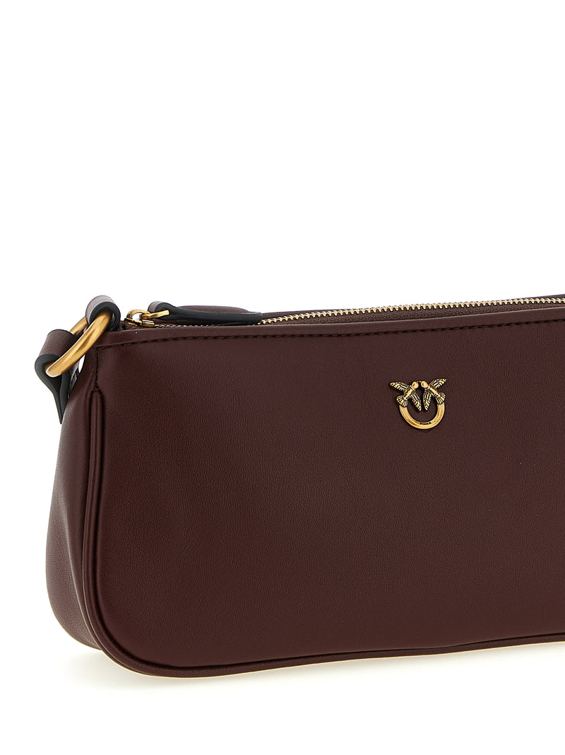 PINKO Half Moon Bordeaux Cowhide Crossbody Bag