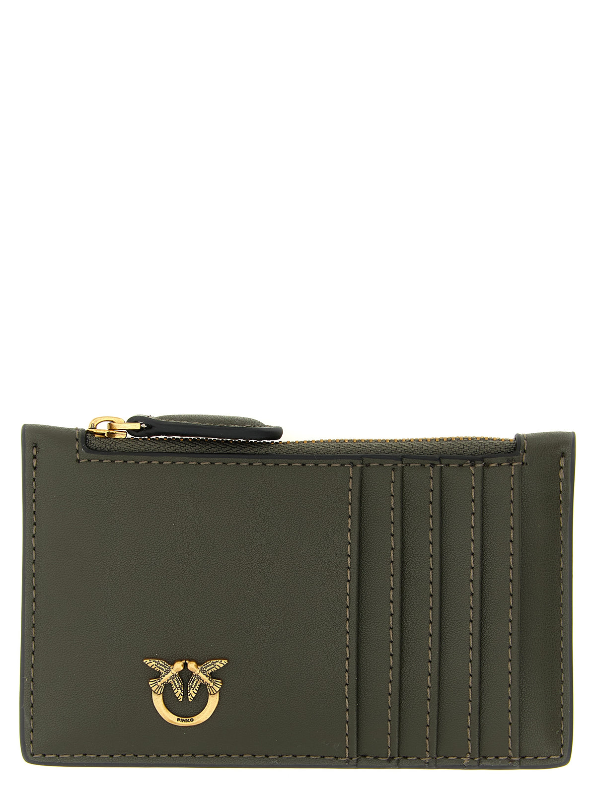 PINKO Porte-cartes bicolore en cuir de vachette