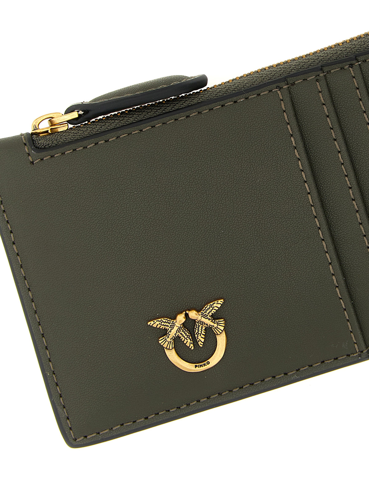 PINKO Porte-cartes bicolore en cuir de vachette