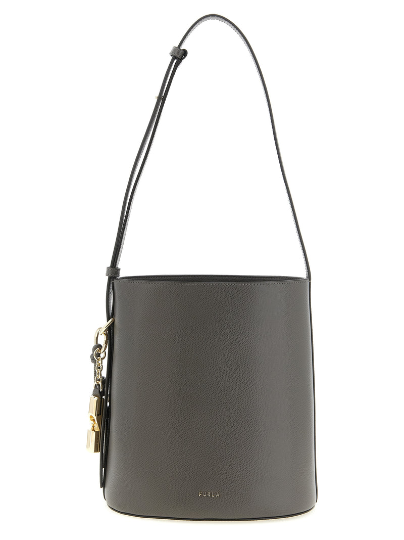 Furla Roxie Gray Calfskin Shoulder Bag