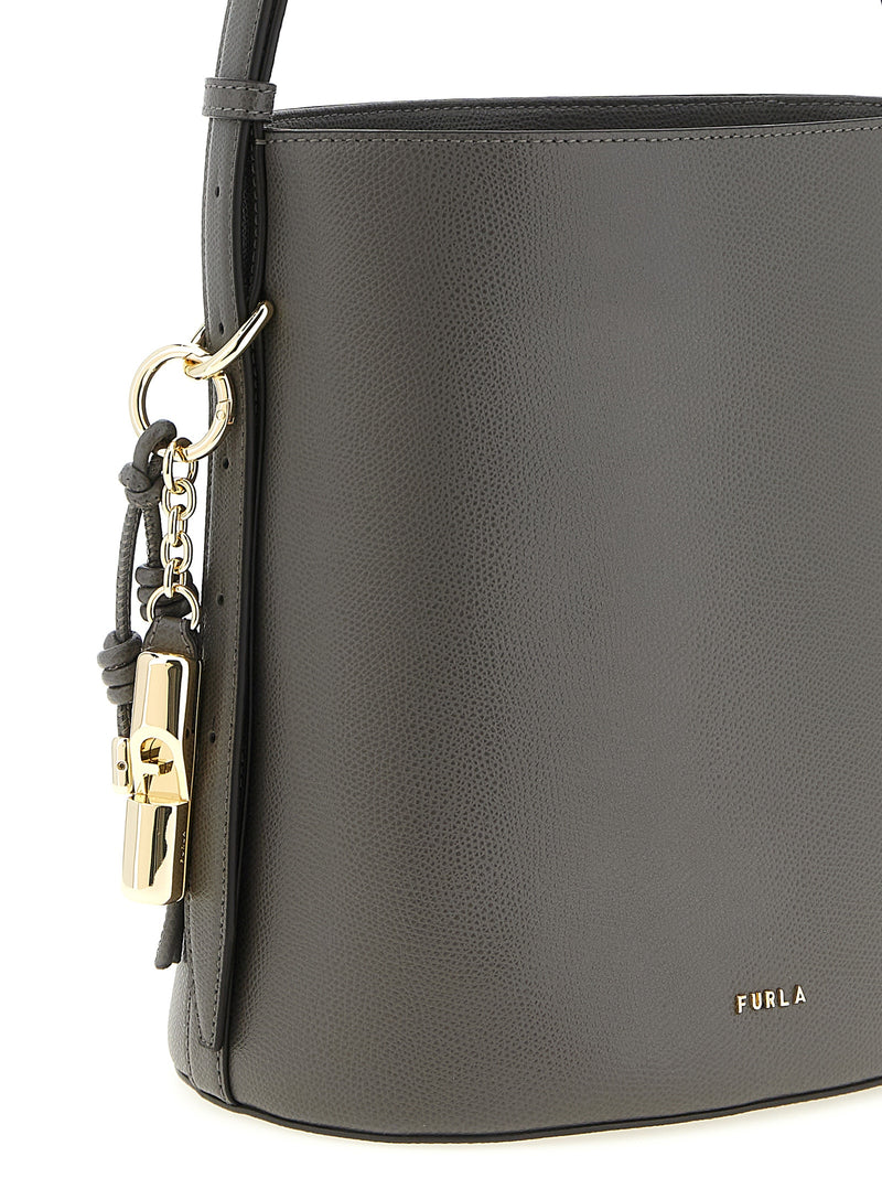 Furla Roxie Gray Calfskin Shoulder Bag