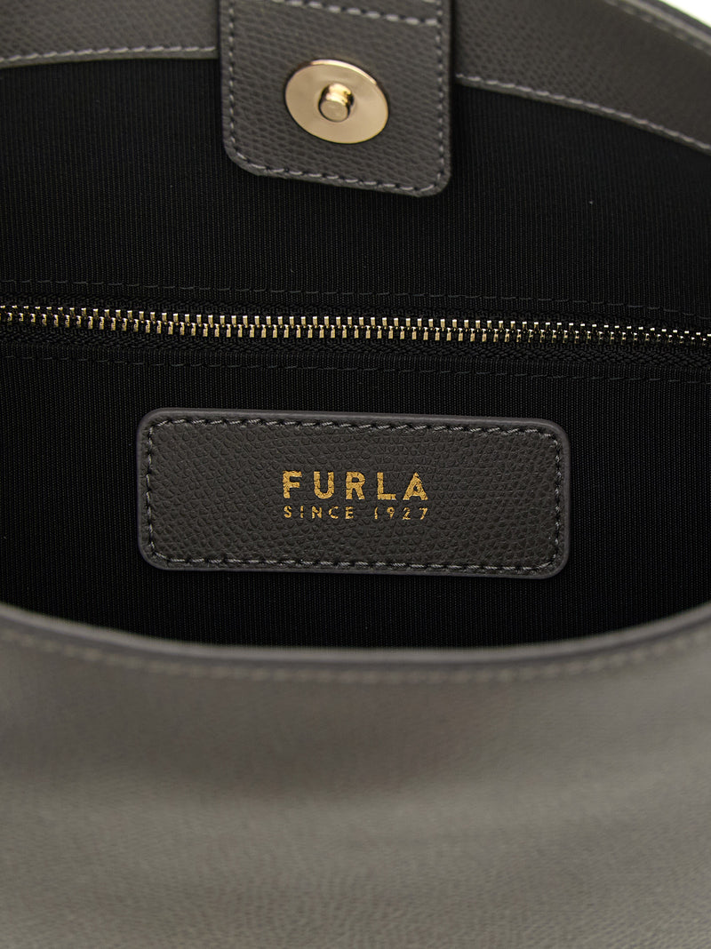 Furla Roxie Gray Calfskin Shoulder Bag