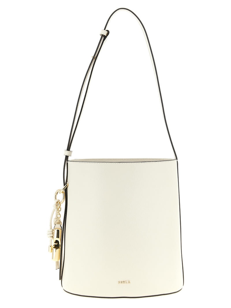 Furla Small ‘Roxie’ White Calfskin Shoulder Bag