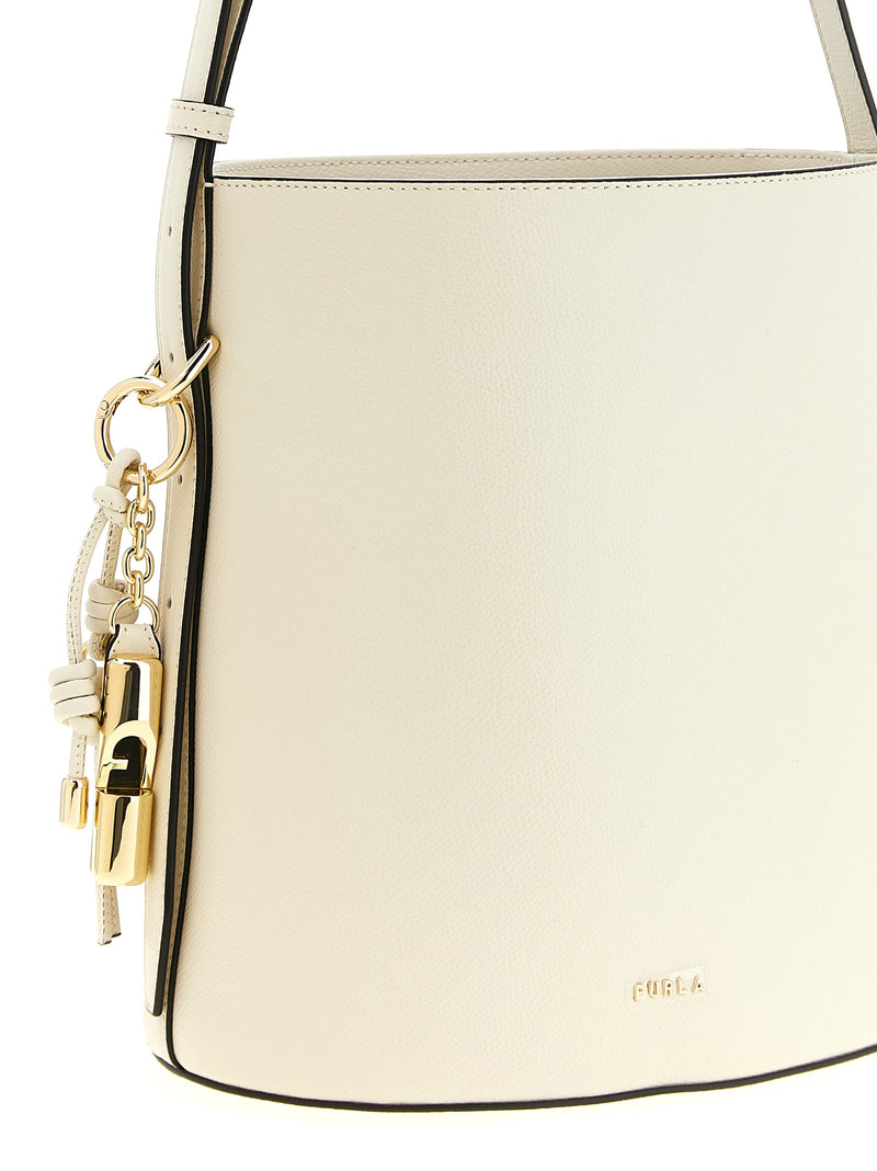 Furla Small ‘Roxie’ White Calfskin Shoulder Bag