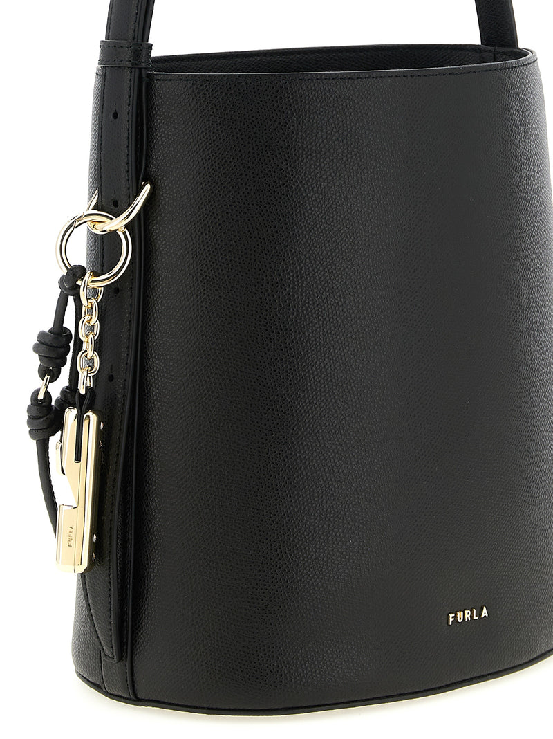 Furla Roxie Black Calfskin Shoulder Bag
