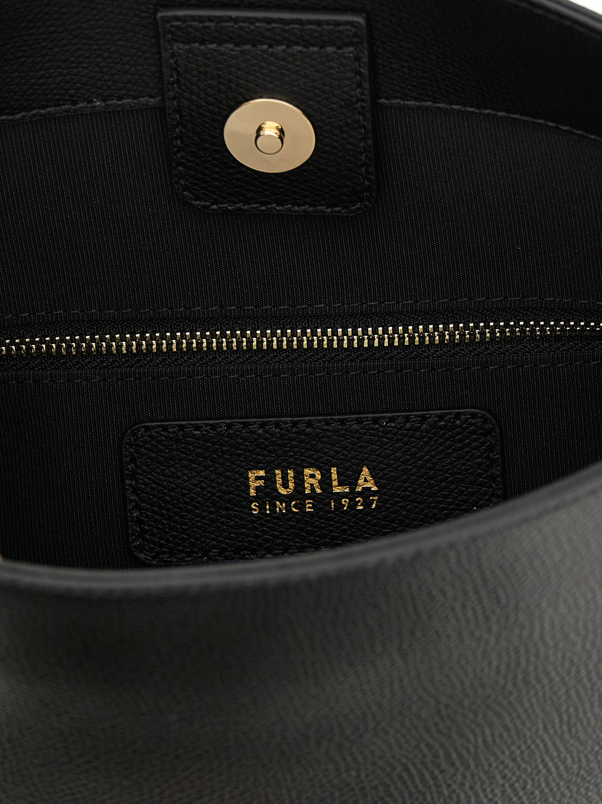 Furla Roxie Black Calfskin Shoulder Bag