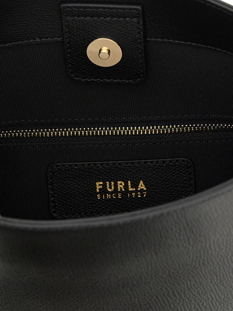 Furla Roxie Black Calfskin Shoulder Bag