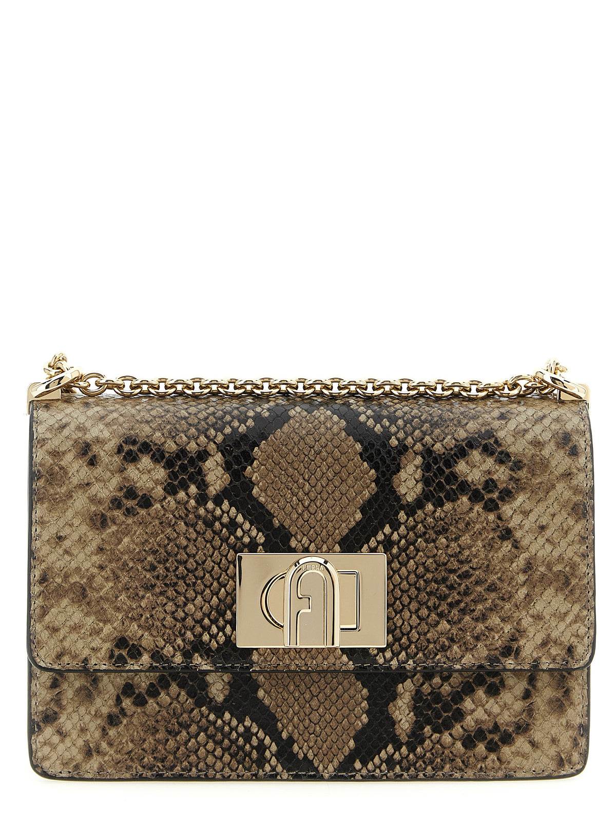 Furla 1927 Gray Goatskin Crossbody Bag