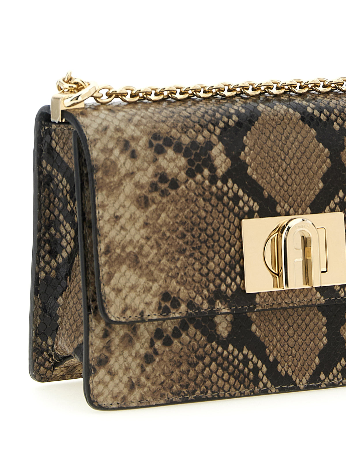Furla 1927 Gray Goatskin Crossbody Bag