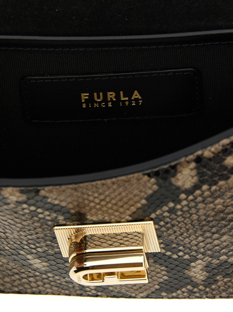 Furla 1927 Gray Goatskin Crossbody Bag