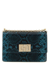 Furla 1927 Mini Blue Goatskin Crossbody Bag