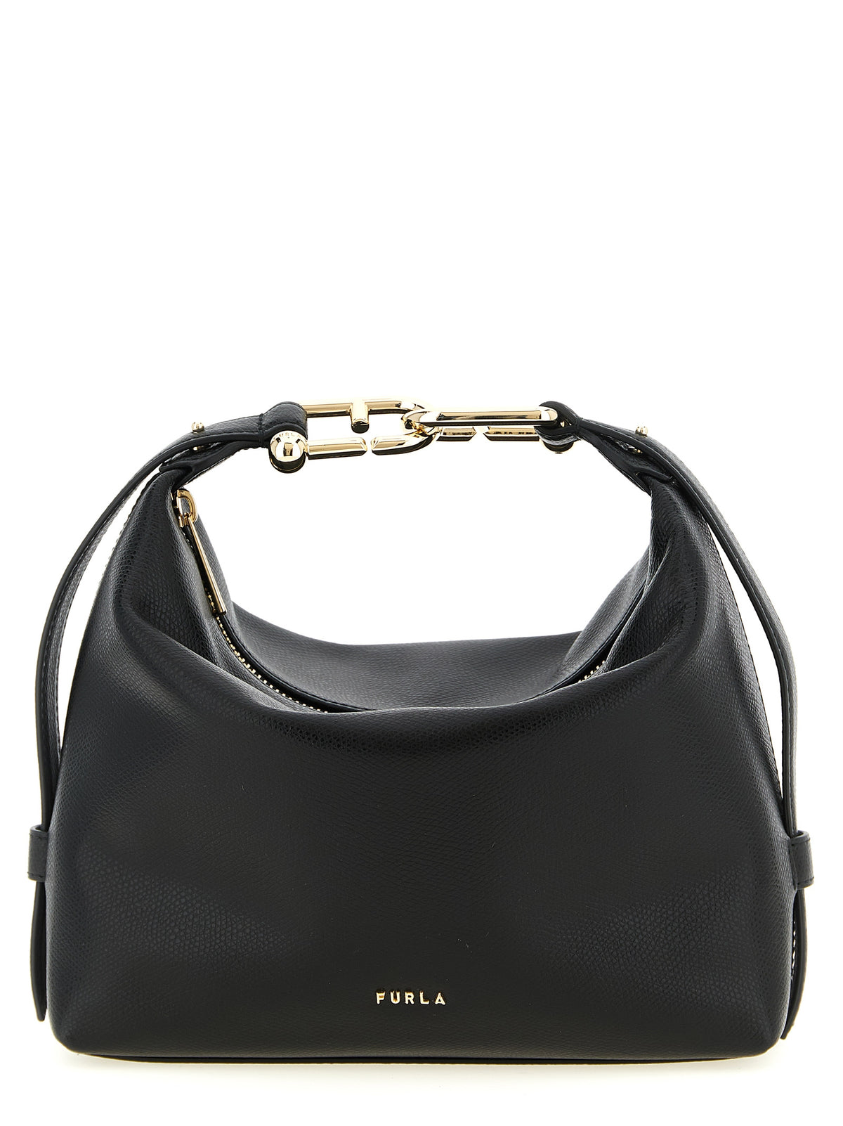 Furla Tonie Black Calfskin Shoulder Bag