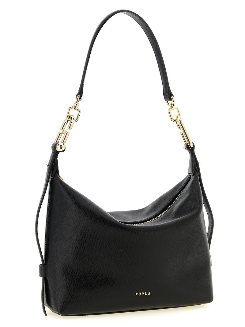 Furla Tonie Black Calfskin Shoulder Bag