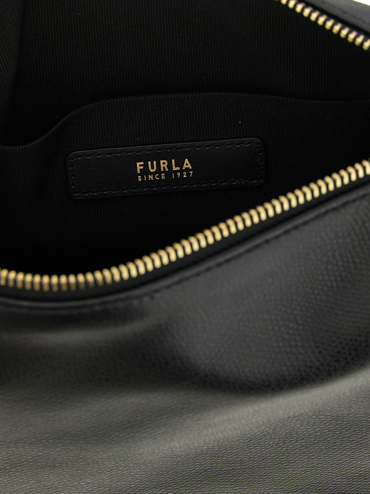 Furla Tonie Black Calfskin Shoulder Bag