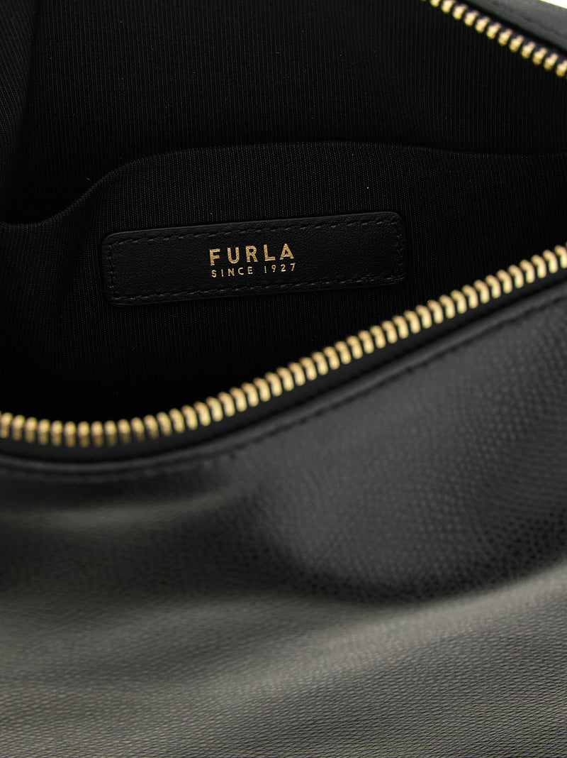 Furla Tonie Black Calfskin Shoulder Bag
