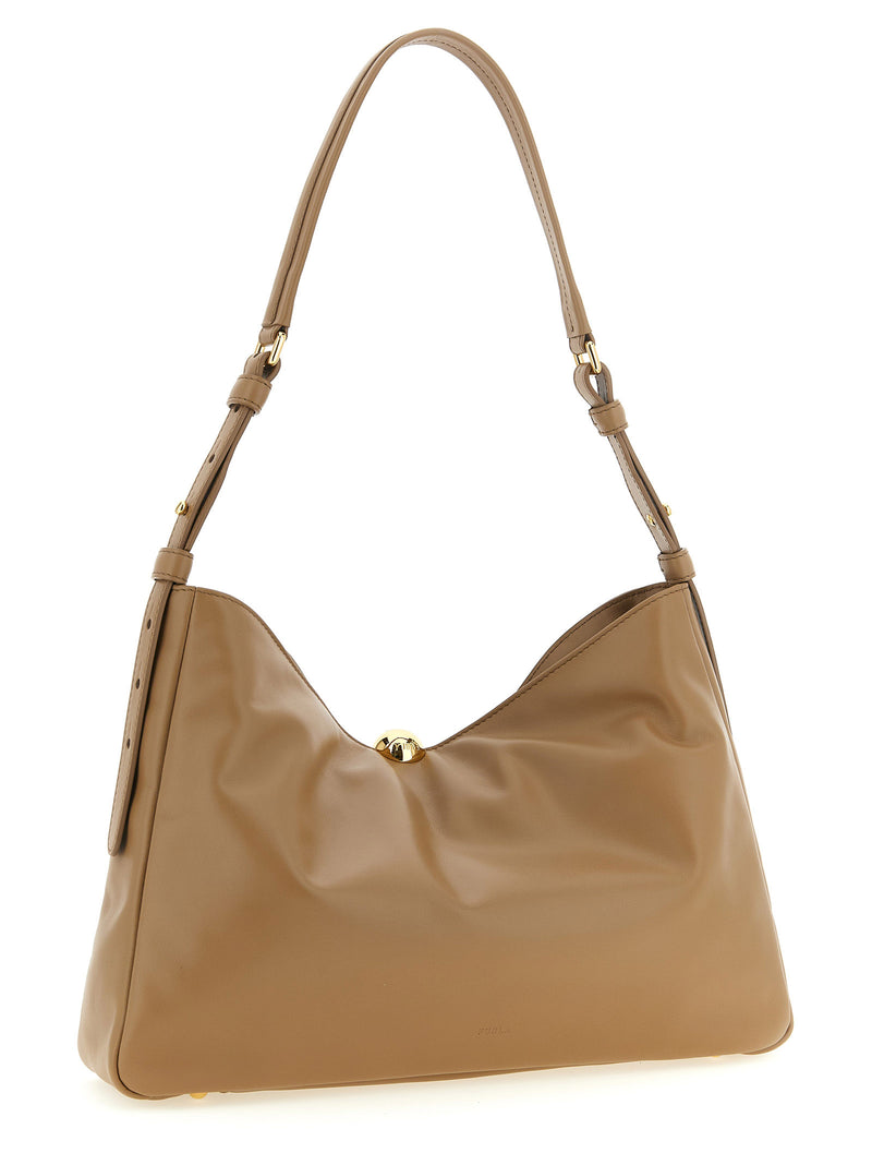 Furla Sfera Soft Beige Calfskin Shoulder Bag