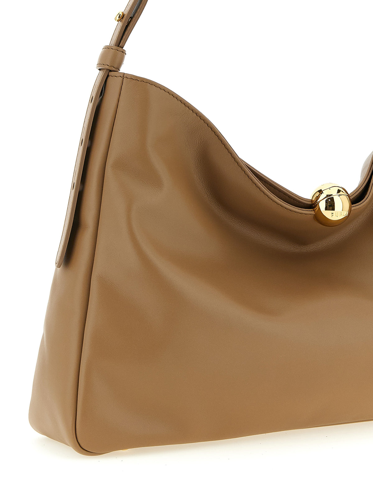 Furla Sfera Soft Beige Calfskin Shoulder Bag