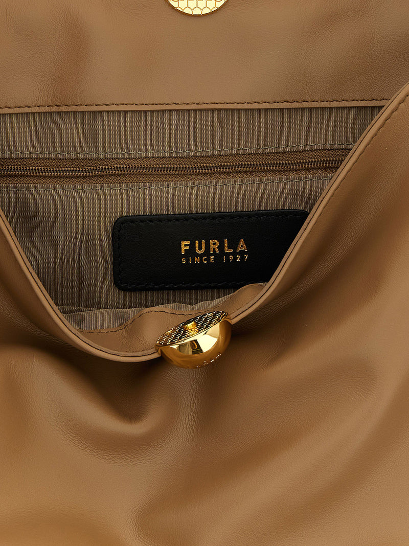 Furla Sfera Soft Beige Calfskin Shoulder Bag