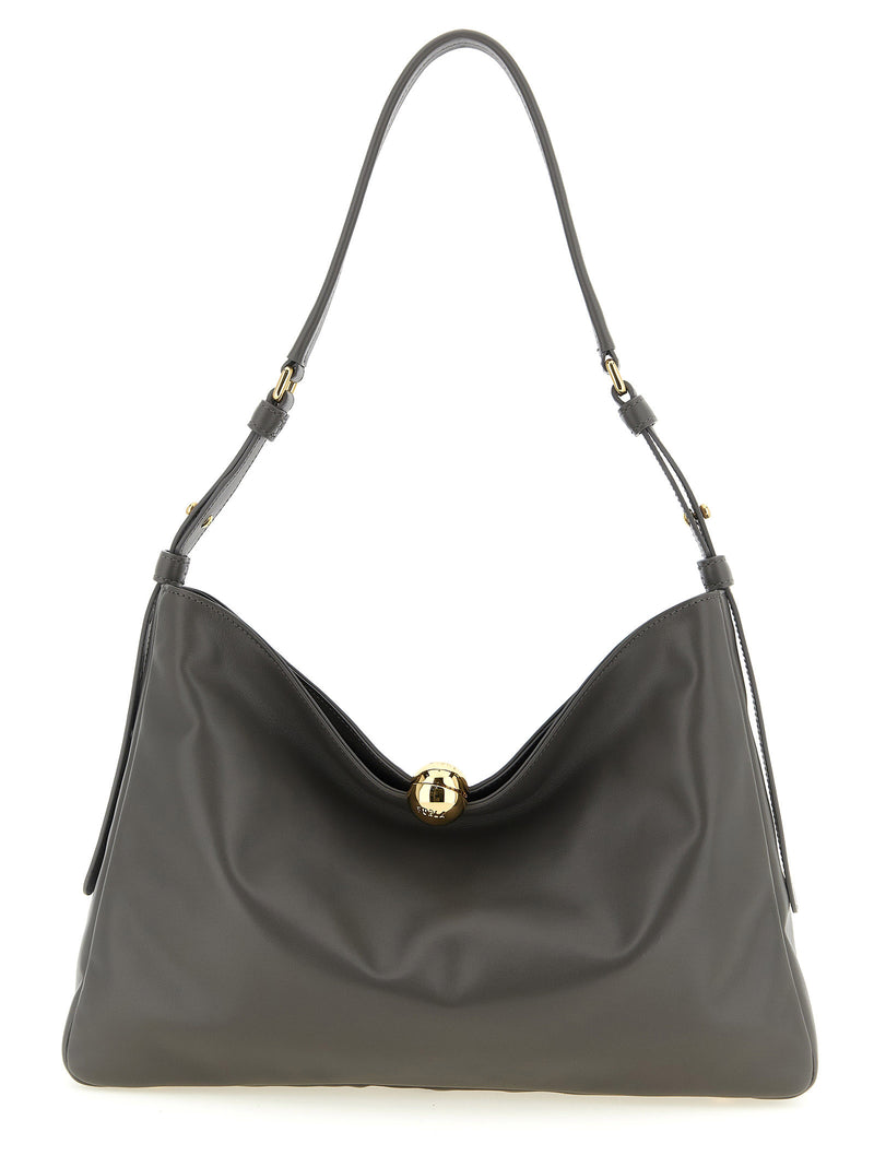 Furla Sfera Soft Gray Calfskin Shoulder Bag