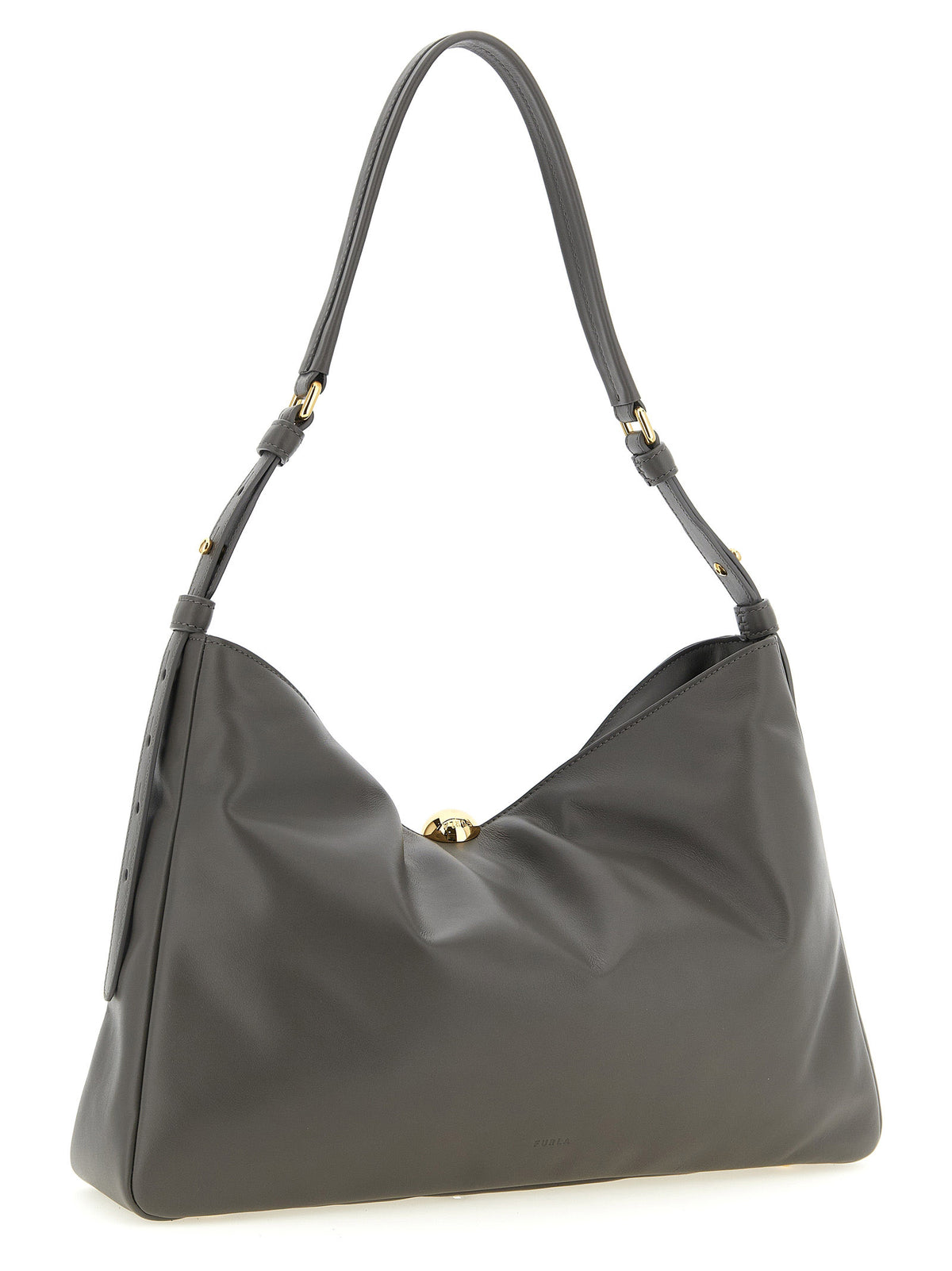 Furla Sfera Soft Gray Calfskin Shoulder Bag