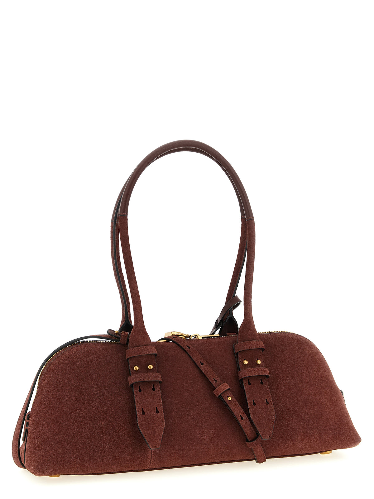 PINKO Bowling Baguette Bordeaux Cowhide Shoulder Bag
