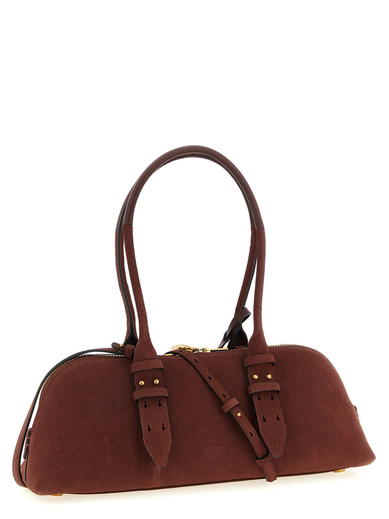 PINKO Bowling Baguette Bordeaux Cowhide Shoulder Bag