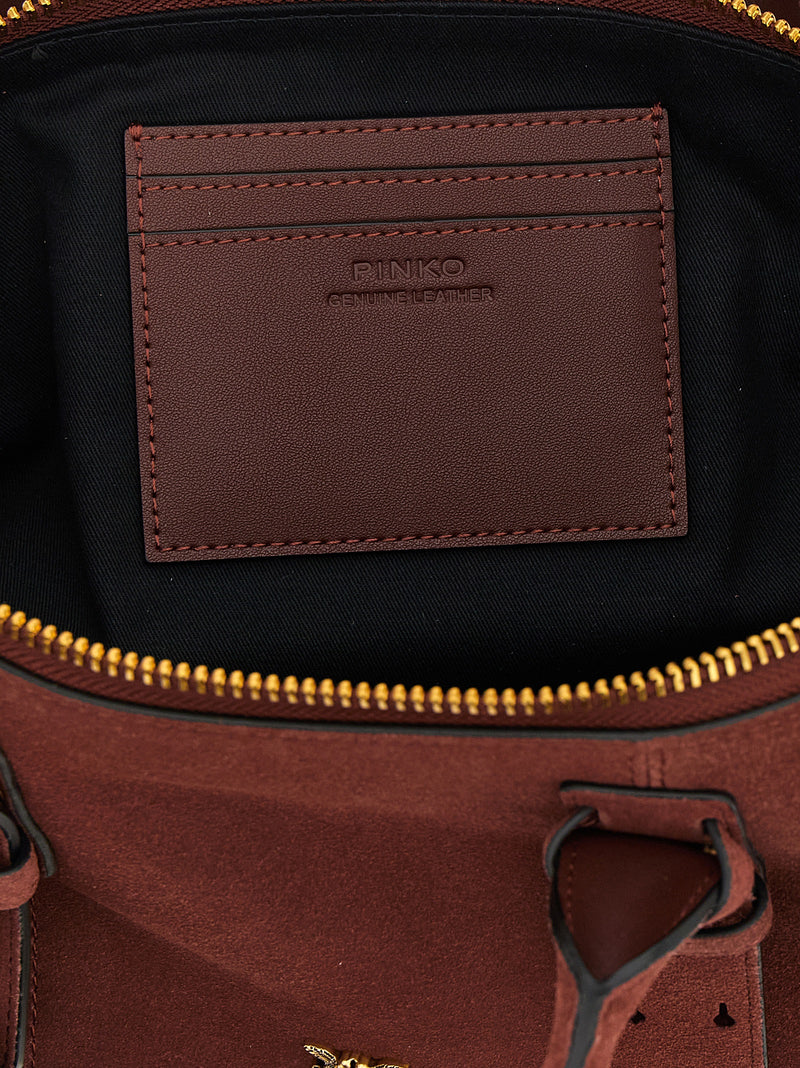 PINKO Bowling Baguette Bordeaux Cowhide Shoulder Bag