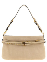 PINKO Beige Love Birds Diamond Cut Cowhide Shoulder Bag