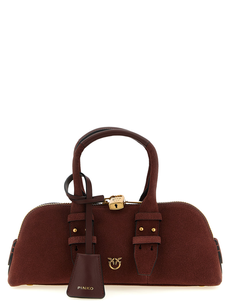 PINKO Bowling Baguette Bordeaux Cowhide Shoulder Bag