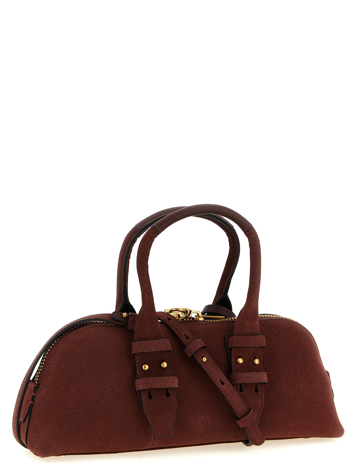 PINKO Bowling Baguette Bordeaux Cowhide Shoulder Bag