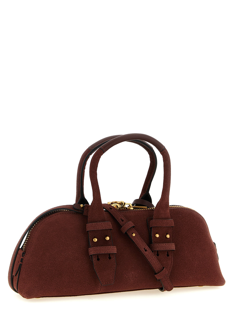 PINKO Bowling Baguette Bordeaux Cowhide Shoulder Bag